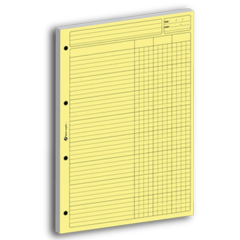 Personnaliser et commander Bloc Audit-Comptable jaune avec 3 colonnes de 80 feuillets