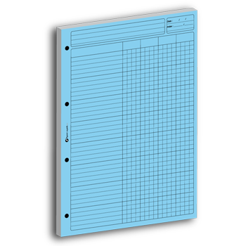 Commande  CARVIN, Bloc Audit-Comptable bleu avec 4 colonnes de 80 feuillets
