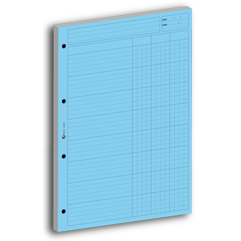 Personnaliser et commander Bloc Audit-Comptable bleu avec 3 colonnes de 80 feuillets