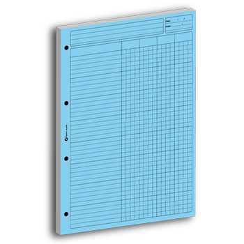 Personnaliser et commander Bloc Audit-Comptable bleu avec 4 colonnes de 80 feuillets