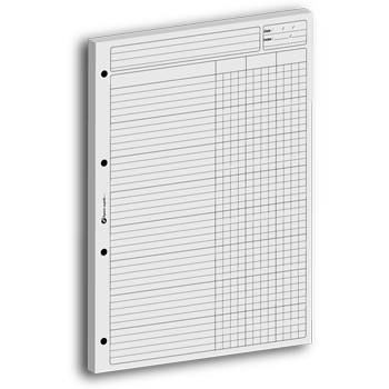 Commande  Quimper, Bloc Audit-Comptable blanc avec 3 colonnes de 80 feuillets