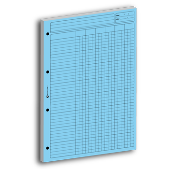 Personnaliser et commander Bloc Audit-Comptable bleu avec 6 colonnes de 80 feuillets