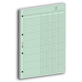 Personnaliser et commander Bloc Audit-Comptable vert avec 4 colonnes de 80 feuillets