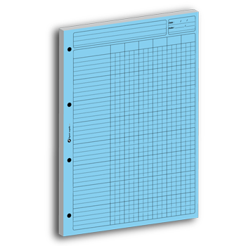Bloc Audit-Comptable bleu avec 6 colonnes de 80 feuillets