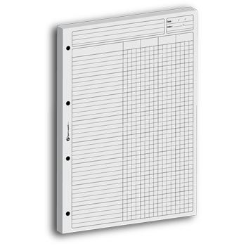 Bloc Audit-Comptable blanc avec 4 colonnes de 80 feuillets